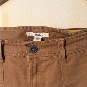 Vans Tan Canvas Pants with Branded Button